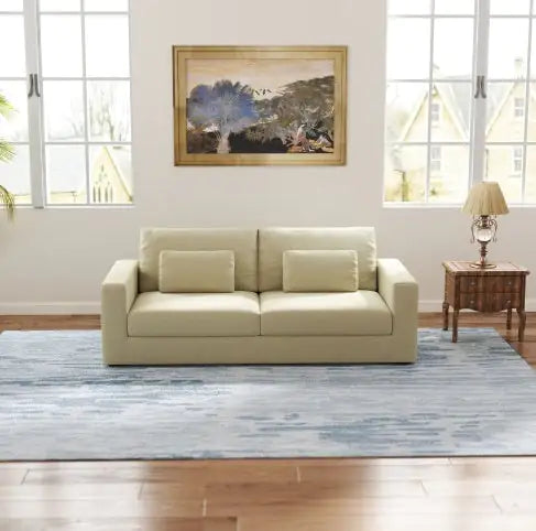 83 Modern Sofa Couches For Living Room 3 Seater Sofa With Detachable Cover Double Cushioning,Natural