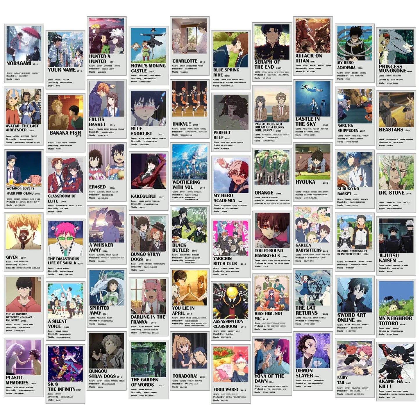 Anime Posters for Anime Room Decor Anime Room Stuff for Bedroom 60pcs Anime Wall Decor for Anime Wall Art Cute Anime and Manga Wall Collage Aesthetic Kawaii Room Decor Anime Merch Gift Box